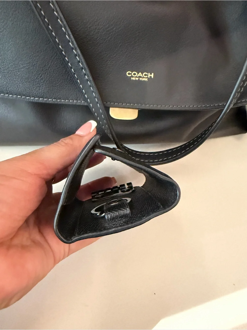 Coach Black Leather Key Holder- Accessory